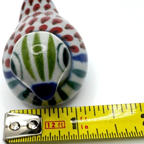Tonala Mexico 2Pc Mini Birds Hand Painted Art Pottery Figurine Signed Decor Vtg - Picture 7 of 15